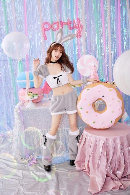 ハロウィン コスプレ バニーガール うさぎ 毛の荒物 もこもこ ふわふわ 薄墨色 さくら色 レディース 成年者 御上さん 定まり品 malymoon マリームーン