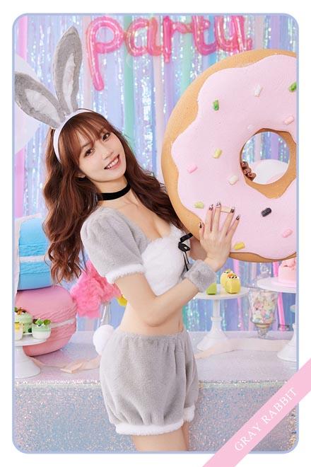ハロウィン コスプレ バニーガール うさぎ 毛の荒物 もこもこ ふわふわ 薄墨色 さくら色 レディース 成年者 御上さん 定まり品 malymoon マリームーン