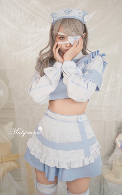 コスプレ マリームーン 【全品P3倍！】 Malymoon 正規品 天使界隈スタンドカラーナース Fサイズ パープル_5