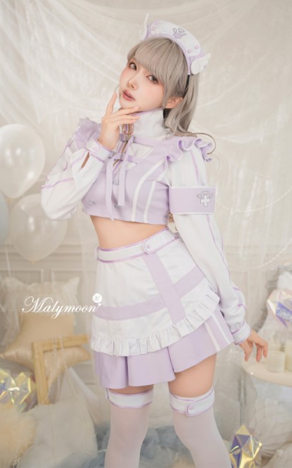 コスプレ マリームーン 【全品P3倍！】 Malymoon 正規品 天使界隈スタンドカラーナース Fサイズ パープル_8
