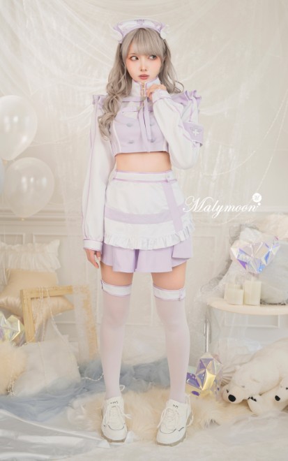 コスプレ マリームーン 【全品P3倍！】 Malymoon 正規品 天使界隈スタンドカラーナース Fサイズ パープル_9