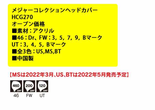 数量限定品】ブリヂストンゴルフ メジャーコレクションヘッドカバー