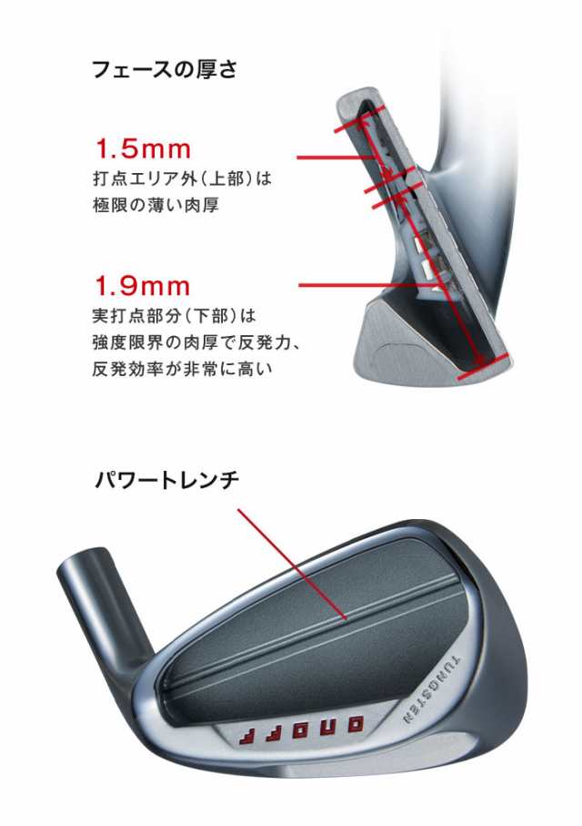 オノフ ONOFF アイアン 赤 単品(5,AW,SW) KBS TOUR LITE 100 グローブ