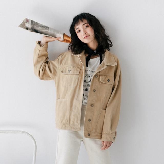 デニムジャケット レディース 大きめ ゆったり ドロップショルダー 白 ホワイト ベージュ Gジャン ジージャン 秋服 アウターの通販はau Pay マーケット サン