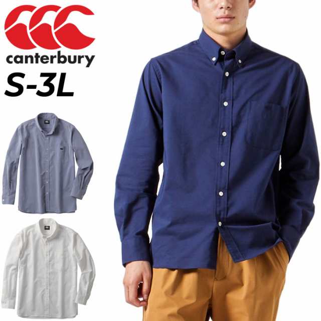 シャツ 長袖 メンズ カンタベリー canterbury/ボタンダウン 無地 男性