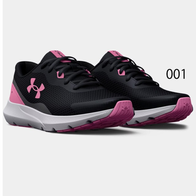 アンダーアーマー ジュニア スニーカー 女の子 ひも靴/UNDER ARMOUR UAサージ3 22.5-24.5cm D相当 子供靴/キッズ 子ども  スポーツ 運動靴｜au PAY マーケット