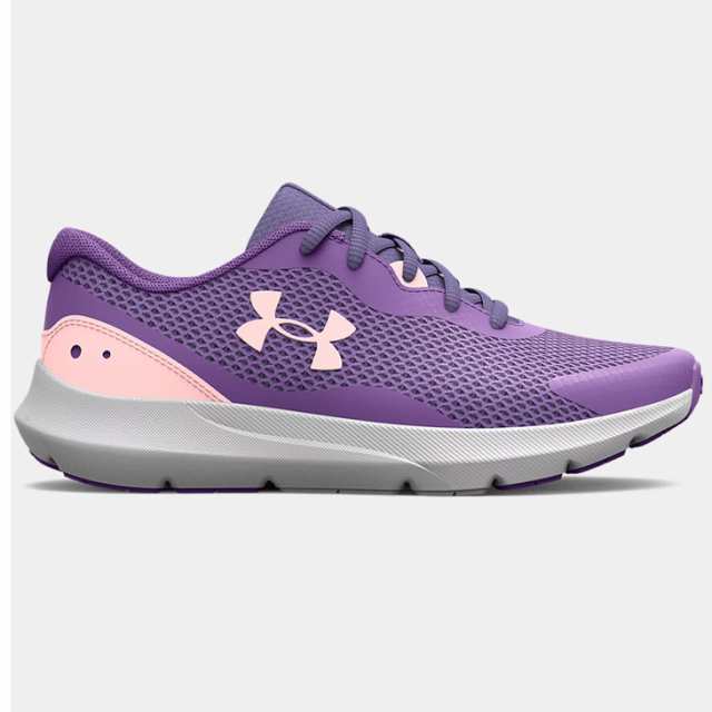 アンダーアーマー ジュニア スニーカー 女の子 ひも靴/UNDER ARMOUR UAサージ3 22.5-24.5cm D相当 子供靴/キッズ 子ども  スポーツ 運動靴｜au PAY マーケット