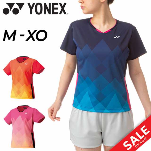 限定特価】 YONEX ヨネックス Mサイズ シャツ 半袖 ブルー