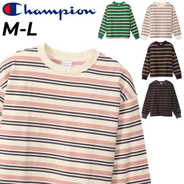 Tシャツ 長袖 レディース チャンピオン Champion/ボーダー柄 コットン