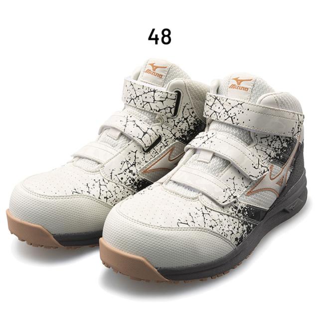 ミズノ 作業靴 安全靴 メンズ 3E相当 MIZUNO WORK オールマイティLS 2 21M ワーキングシューズ 普通作業用 耐滑 衝撃吸収 ミッドカット 樹脂先芯 3本ベルト JSAA規格A種 プロテクティブスニーカー くつ/F1GA2200_5