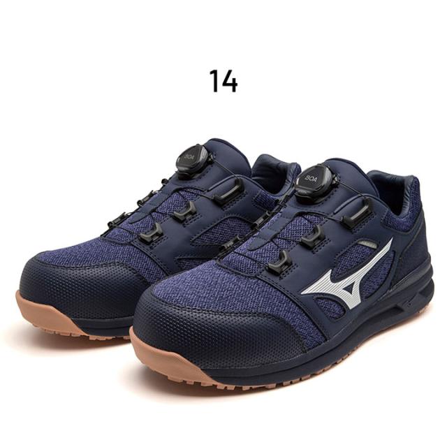 ミズノ 作業靴 くつ クツ メンズ 3E相当 ワーキングシューズ 普通作業用 mizuno オールマイティLS 2 52L BOA ローカット 衝撃吸収 耐滑 軽量 男性用 仕事用 JSAA A種 プロテクティブスニーカー/F1GA2202
