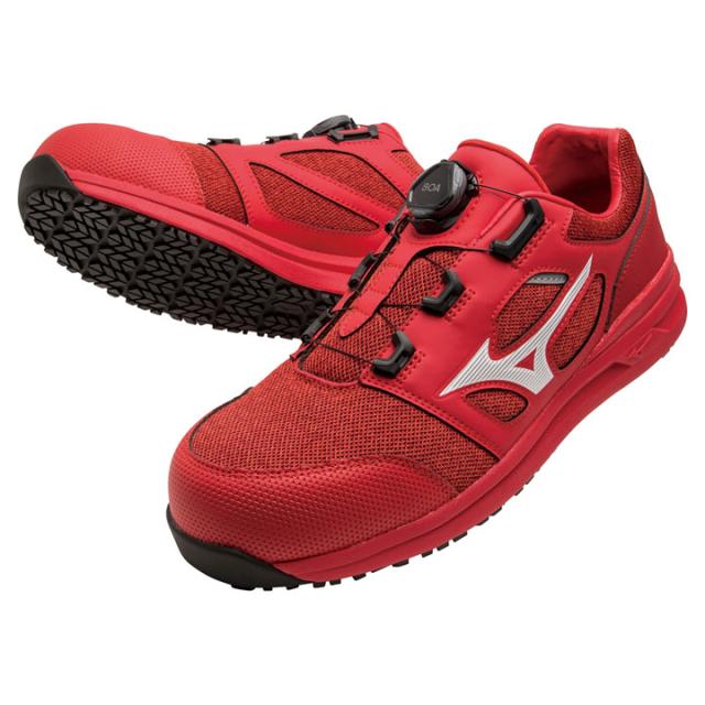 ミズノ 作業靴 くつ クツ メンズ 3E相当 ワーキングシューズ 普通作業用 mizuno オールマイティLS 2 52L BOA ローカット 衝撃吸収 耐滑 軽量 男性用 仕事用 JSAA A種 プロテクティブスニーカー/F1GA2202