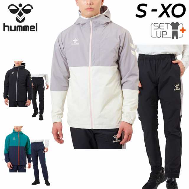 ヒュンメル トレーニングジャケットウェア メンズ 上下 hummel ウーブン ジャケット ロングパンツ 撥水 はっ水 サッカー スポーツウェア