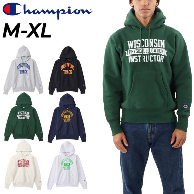 チャンピオン メンズ パーカー 長袖 裏起毛 Champion REVERSE WEAVE 青単タグ プルオーバー パーカ フーディ プリント 保温 アメカジ カレッジ風  メンズウェア スウェットシャツ スエット 男性用 コットンUSA 秋冬 ブランド アパレル/C3-Y112