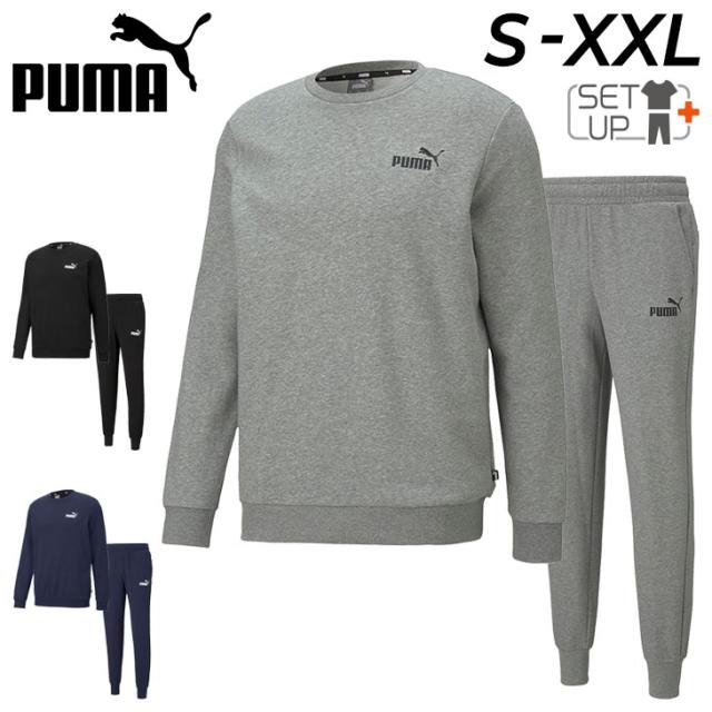プーマ スウェット 上下 メンズ PUMA ESS 長袖トレーナー ロングパンツ 裏毛タイプ セットアップ トレーニング スポーツウェア ウエア 上下組 男性用 スウェットシャツ 長ズボン スエット メンズウェア スエット シンプル ブランド アパレル/589034-588730の通販は 6,224円