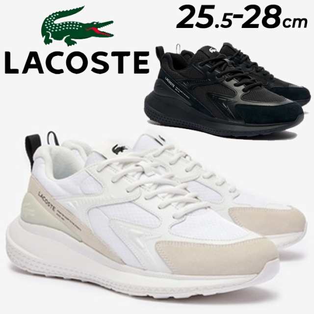 ラコステ スニーカー メンズ LACOSTE L003 EVO 124 3 SMA ローカット 厚底 ひも靴 スポーツシューズ 男性用 黒 白 メンズスニーカー ラ