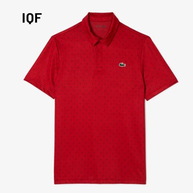 ラコステ ポロシャツ 半袖 LACOSTE ミニマム 総柄プリント ゴルフ