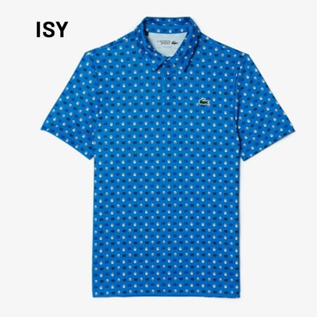 ラコステ ポロシャツ 半袖 LACOSTE ミニマム 総柄プリント ゴルフ