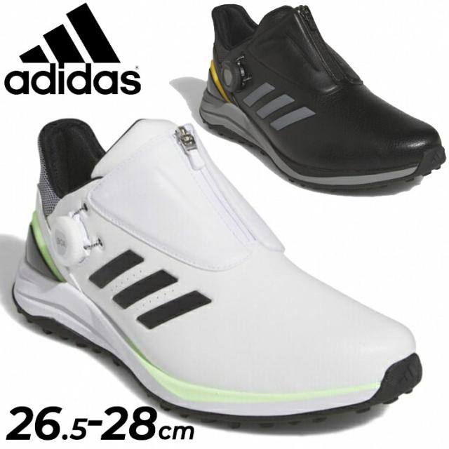 アディダス メンズ ゴルフシューズ 幅広設計 adidas GOLF ソーラーモーション ボア 24 スパイクレス BOAシステム ダイヤル 防水 合成皮革 軽量 ゴム底 メンズシューズ ローカット 男性 紳士用 くつ ブランド/MDK90