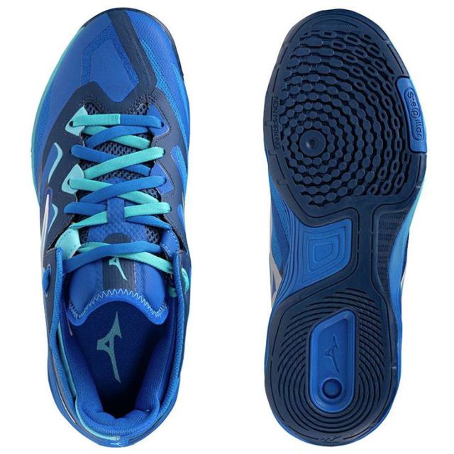 Mizuno 卓球シューズ青　25cm ミズノ WAVE MEDAL NEO ウエーブメダルNEO 81GA232522 メンズ