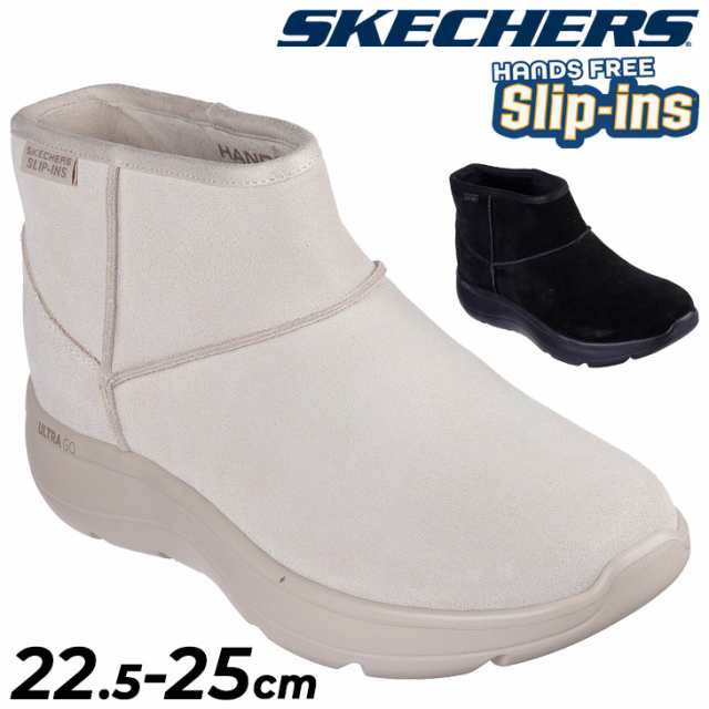 スケッチャーズ ショートブーツ レディース スリップインズ SKECHERS Slip-ins ON-THE-GO ENCORE ハンズフリー スリッポン 冬ブーツ ウ