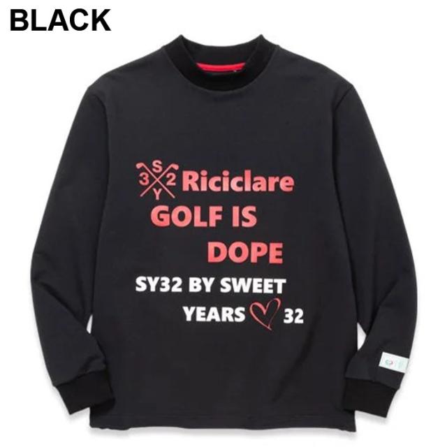 SY32 スウィートイヤーズ 長袖 スウェットシャツ メンズ ゴルフウェア SY32 BY SWEET YEARS GOLF モックネック ストレッチ ゴルフシャツ 裏毛 スエット トップス 男性 紳士用 モックシャツ 服 ブランド RICICLARE STRETCH INLAY MOCK アパレル/SYG-24ARIC003_1
