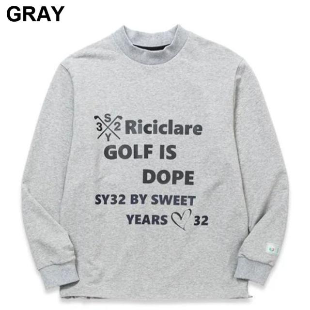 SY32 スウィートイヤーズ 長袖 スウェットシャツ メンズ ゴルフウェア SY32 BY SWEET YEARS GOLF モックネック ストレッチ ゴルフシャツ 裏毛 スエット トップス 男性 紳士用 モックシャツ 服 ブランド RICICLARE STRETCH INLAY MOCK アパレル/SYG-24ARIC003_3