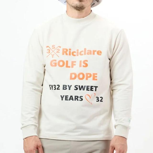 SY32 スウィートイヤーズ 長袖 スウェットシャツ メンズ ゴルフウェア SY32 BY SWEET YEARS GOLF モックネック ストレッチ ゴルフシャツ 裏毛 スエット トップス 男性 紳士用 モックシャツ 服 ブランド RICICLARE STRETCH INLAY MOCK アパレル/SYG-24ARIC003_6