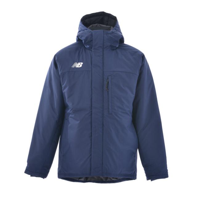 ニューバランス 中綿コート メンズ Newbalance パデットハーフコート 防寒 アウター サッカー フットサル スポーツウェア 男性 ジャンバー 保温 防風 メンズ用アウター ブランド アパレル 紺色 ネイビー ベンチコート/JMJF1423-NV【ギフト不可】