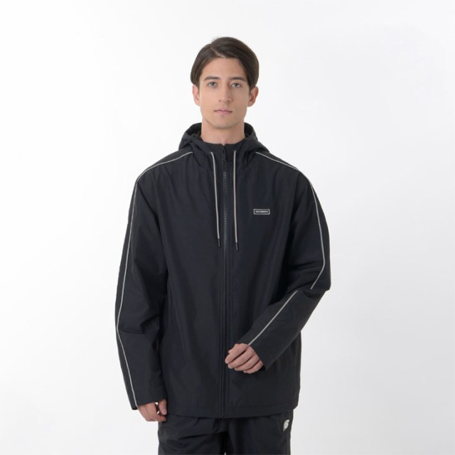 ニューバランス ウィンドブレーカー メンズ Newbalance Essentials 裏起毛トリコット ウインドジャケット 長袖 フルジップ フーディ スポーツウェア 男性用 アウター ウーブンジャケット ウインドブレーカー 秋冬 上着 ブランド アパレル ブラック 黒/AMJ33505-BKの通販は