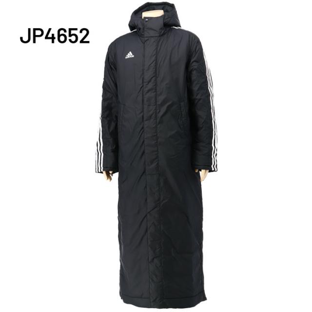 adidas フード付き ベンチコート170㎝　黒 adidas アディダス 中綿コート ベンチコート メンズ M スーパー