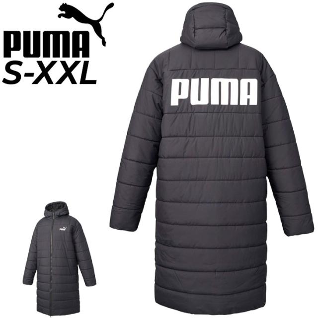 プーマ 中綿コート ロングコート メンズ PUMA ESS+ パデッドコート ベンチコート 防寒 アウター 保温 防風 はっ水 ベンチウォーマー スポーツウエア 男性 パーカーコート メンズアウター 服 普段使い  ブランド アパレル/672446【ギフト不可】の通販は 8,039円