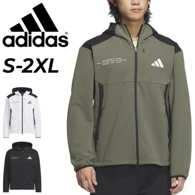 アディダス ジャージ ジャケット メンズ adidas M ADPT トラックトップ トレーニング スポーツウェア ジャージー アウター 運動 メンズウエア 男性用 フルジップ フード付き トラックジャケット 上着 黒 白 オリーブ 服 春夏 ブランド アパレル/KQD57