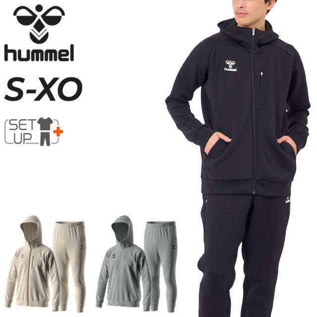 ヒュンメル トレーニングウェア メンズ 上下 hummel スウェット フルジップ長袖パーカー ロングパンツ テーパード セットアップ 吸汗速乾 ストレッチ スポーツウエア 男性 上下組 スエット ジャージ メンズウエア ブランド スウェジャー アパレル/HAP8293-HAP8293P