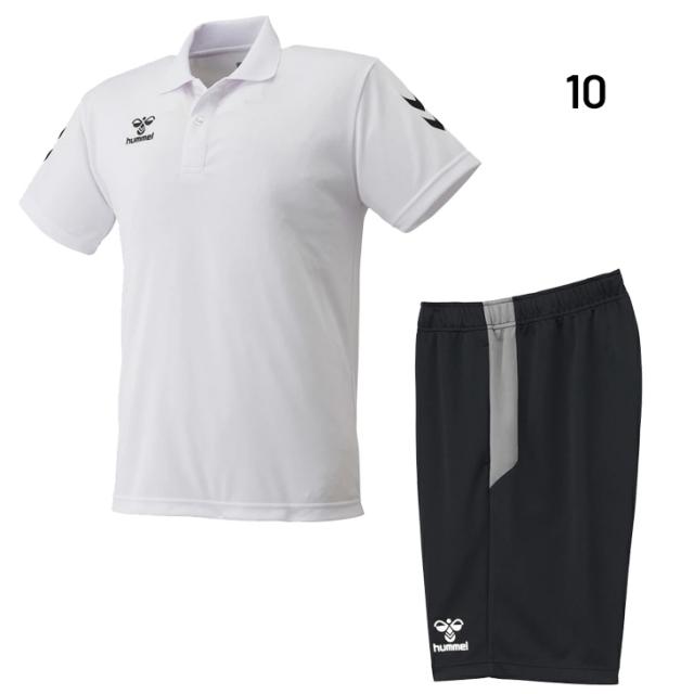 ヒュンメル 半袖ポロ ハーフパンツ メンズ 上下 hummel トレーニングウェア セットアップ 吸汗速乾 スポーツウェア 半袖シャツ ショートパンツ 2点セット ランニング 運動 サッカー 練習着 メンズウェア 上下組 服 チーム対応 ブランド アパレル/HAP3065-HAT6135_1