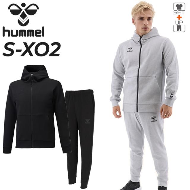 ヒュンメル スウェット メンズ 上下 hummel チーム 長袖ジップアップフーディー ロングパンツ セットアップ トレーニングウェア 上下組 大きいサイズ 男性 ワンポイント シンプル スエット パーカ 長ズボン スポーツウエア ブランド アパレル/HAP8298-HAP8298P