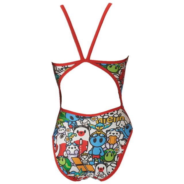 アリーナ arena レディース 水泳 競泳 練習用水着 arena トレーニングワンピース（オープンバック）パッドなし 女性 女子 トレーニング水着 アリーナくん 総柄 スイムウェア 耐塩素 ワンピース水着 ブランド 水泳水着 スイムウェア みずぎ/AS5FWM40L【返品不可】_1