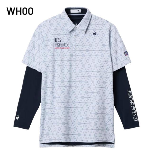 ルコック インナー付半袖シャツ メンズ ゴルフウェア le coq sportif GOLF 半袖ポロシャツ 長袖インナーシャツ 2点セット 男性 ゴルフシャツ 吸汗速乾 UVカット 総柄ゴルフポロ 長袖アンダー トップス 紳士 服 スポーツ ブランド アパレル/LG5FTZ00M【返品不可】_3