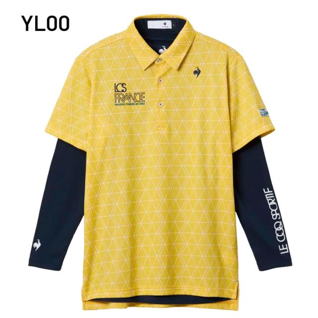 ルコック インナー付半袖シャツ メンズ ゴルフウェア le coq sportif GOLF 半袖ポロシャツ 長袖インナーシャツ 2点セット 男性 ゴルフシャツ 吸汗速乾 UVカット 総柄ゴルフポロ 長袖アンダー トップス 紳士 服 スポーツ ブランド アパレル/LG5FTZ00M【返品不可】_4