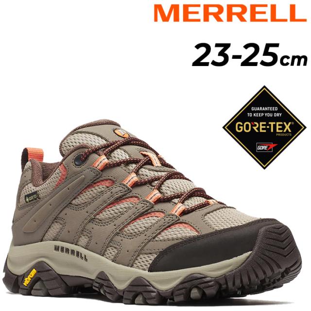 メレル レディース 防水 ハイキングシューズ MERRELL モアブ 3 MOAB 3 SYNTHETIC ゴアテックス ワイド ワイズ｜女性用 アウトドアシューズ ブランド 登山靴 トレッキング トレイル キャンプ レディースシューズ スニーカー ブラウン ベージュ くつ/MOAB3SY-GTWDW
