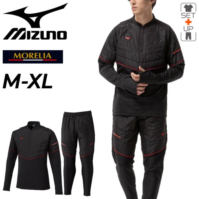 ミズノ 上下セット メンズ ユニセックス mizuno MORELIA モレリア ハーフジップトップ ロングパンツ セットアップ 中綿入り スリムフィット 吸湿発熱 保温 サッカー スポーツウェア 秋冬 上下組 ブランド 男女兼用 服 アパレル/P2MEC503-P2MFC503