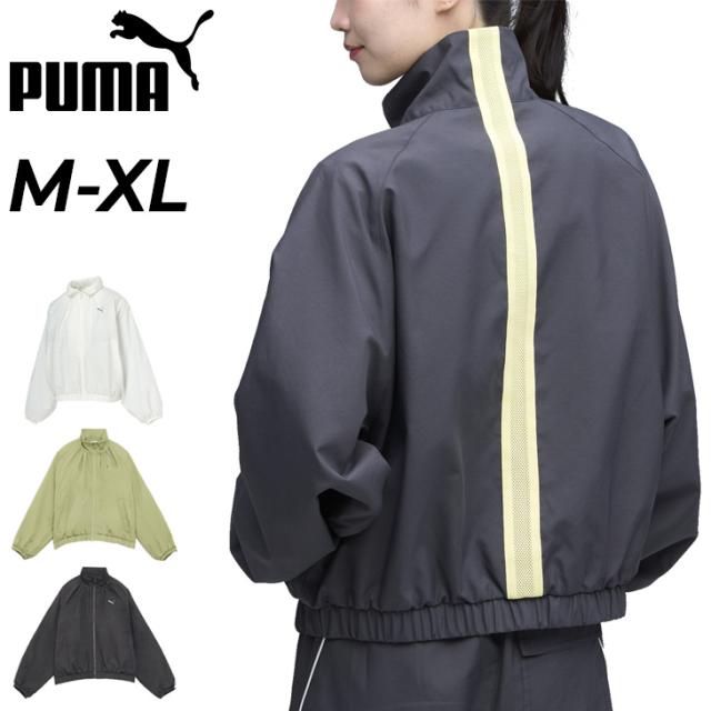 プーマ ウインドブレーカー レディース クロップド丈 ジャケット 長袖 PUMA TRN EDGE ウラメッシュライナー ウーブンJKT 女性用 ウィンドジャケット 裏メッシュ アウター スポーツウェア トレーニング フィットネス ブランド 服 アパレル/527989