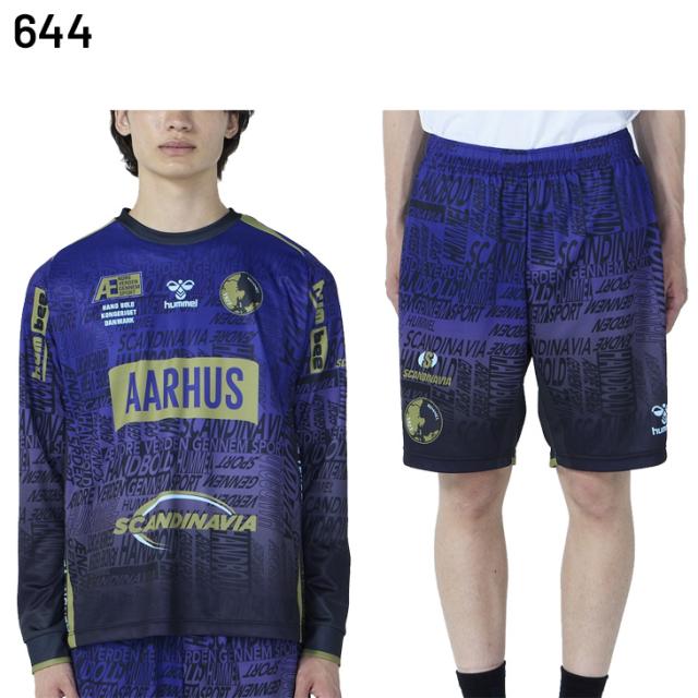 ヒュンメル メンズ ハンドボールウェア 長袖Tシャツ ショートパンツ 上下 hummel HB BASIC プラクティスシャツ ショーツ 男性用 セットアップ 吸汗速乾 ロンT ハーフパンツ 上下組 ブランド スポーツウエア 服 アパレル/HAP7226-HAP1225P_2