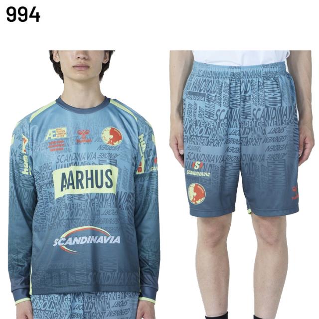ヒュンメル メンズ ハンドボールウェア 長袖Tシャツ ショートパンツ 上下 hummel HB BASIC プラクティスシャツ ショーツ 男性用 セットアップ 吸汗速乾 ロンT ハーフパンツ 上下組 ブランド スポーツウエア 服 アパレル/HAP7226-HAP1225P_4