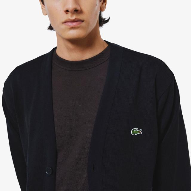 ラコステ ヘビーウェイト シングルジャージ カーディガン LACOSTE V