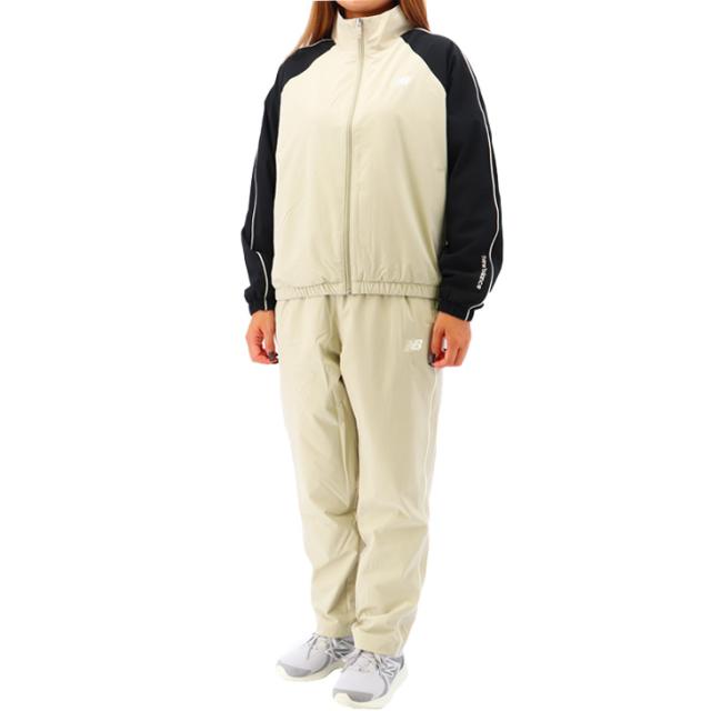 ニューバランス 上下セット レディース Newbalance 裏起毛トリコット ジャケット ロングパンツ セットアップ 秋冬 保温 ウーブン トラックスーツ トレーニング スポーツウエア 女性用 アウター 長ズボン ブランド 服 アパレル/AWJ53171-AWP53171-SH