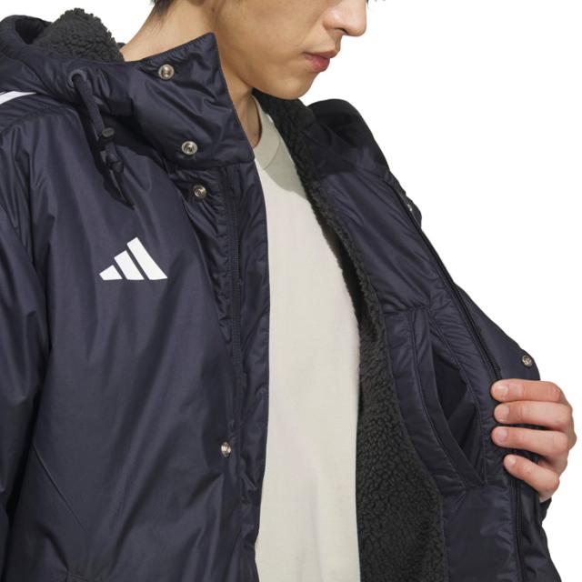 アディダス ベンチコート 裏ボア メンズ adidas M MH 3S ロングボアコート 保温 防風 防寒用 アウター ボアコート ロングコート スポーツウェア 男性用 フード付 防寒着 メンズアウター メンズウエア ブランド アパレル メンズファッション/BW566【ギフト不可】_10