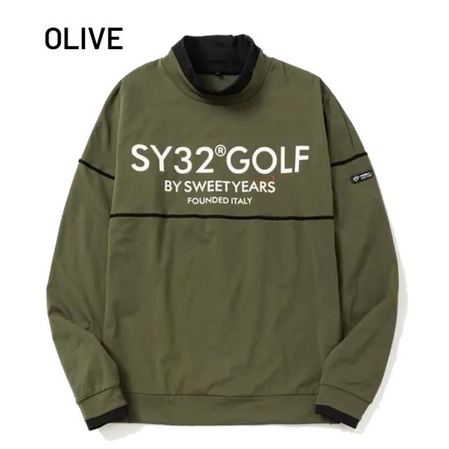 SY32 BY SWEET YEARS GOLF メンズ 裏起毛 スウェットシャツ SY32 スウィートイヤーズ 男性用 ゴルフウェア 長袖 モックネック 秋冬用 トップス ゴルフ用トレーナー 保温 紳士用 スエット 服 ブランド ULTRA LIGHT BACK BRUSHED MOCK SWEAT アパレル/SYG-25A1-17_2