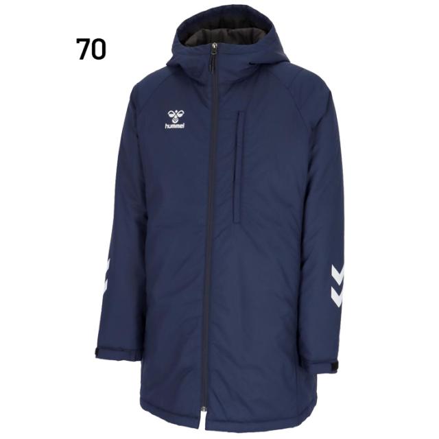 ヒュンメル 中綿コート メンズ ジュニア 140cm 160cm S〜XOサイズ hummel チームパデッドハーフコート 防風 保温 はっ水 防寒用アウター ベンチコート ハーフ丈 メンズウエア 男性 大人 子供服 キッズウエア ブランド アパレル/HAW8117【ギフト不可】_1