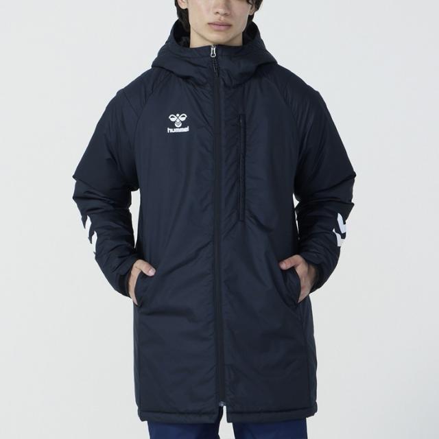 ヒュンメル 中綿コート メンズ ジュニア 140cm 160cm S〜XOサイズ hummel チームパデッドハーフコート 防風 保温 はっ水 防寒用アウター ベンチコート ハーフ丈 メンズウエア 男性 大人 子供服 キッズウエア ブランド アパレル/HAW8117【ギフト不可】_3